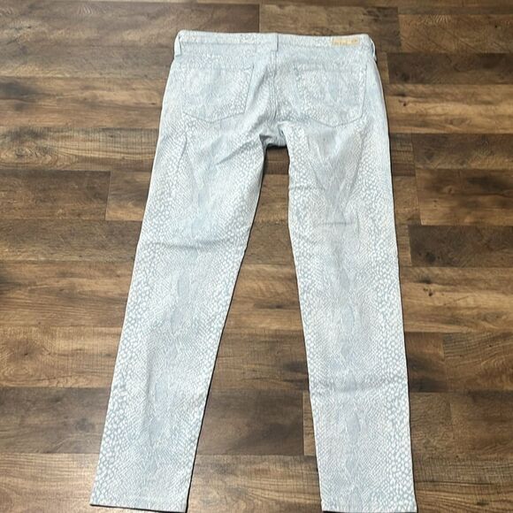 Adriano Goldschmied blue and white snake print super skinny ankle jean size 30 - Picture 5 of 8